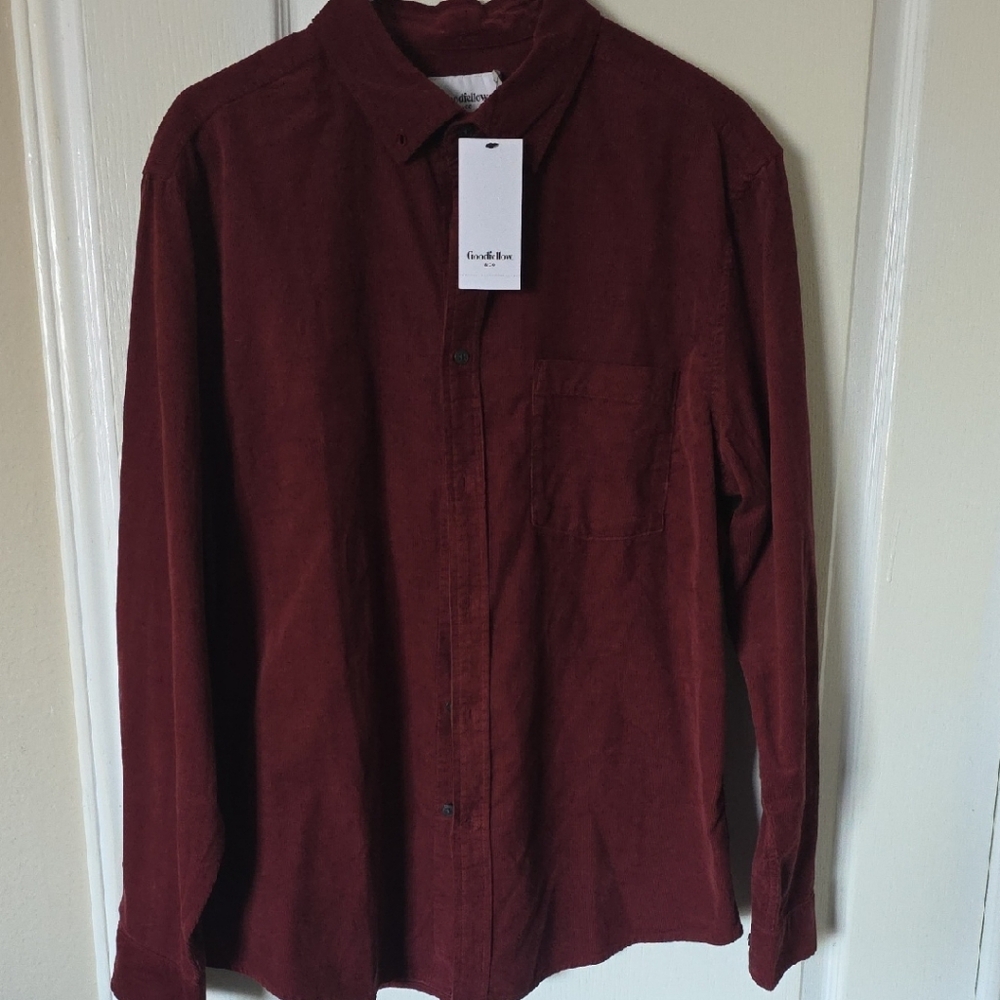 Goodfellow & Co Men's Dark Red Corduroy Shirt